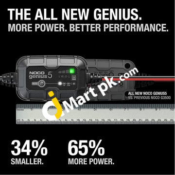 Noco Genius5 5A Smart Car Battery Charger 6V & 12V Portable Automotive Maintainer Trickle Desulfator
